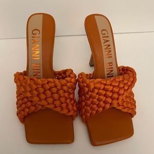 Gianni Bono Keira Woven Square Toe Heel Sandal